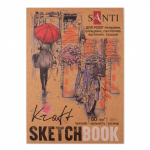 Скетчбук склейка для графіки Santi Крафт 80г